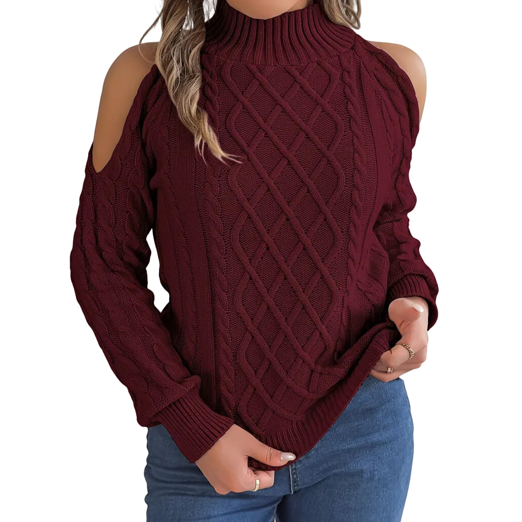 Damen Basic Sweater mit Twist Design