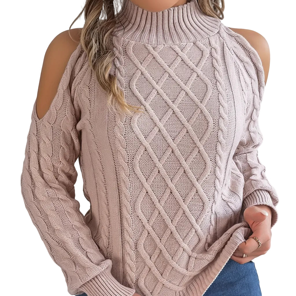 Detailansicht Damen Sweater mit Twist Muster