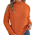 Weißer Damen Pullover mit Twist Muster
