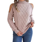 Damen Twist Sweater mit Laternenärmeln Vorderansicht