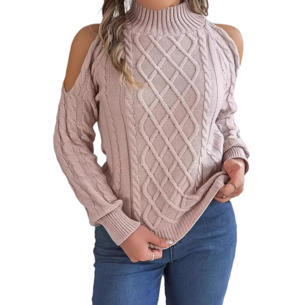 Damen Twist Sweater mit Laternenärmeln Vorderansicht